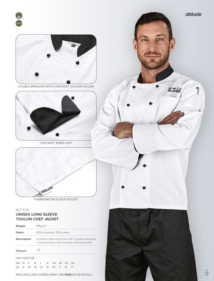 Unisex Long Sleeve Toulon Chef Jacket - Image 21