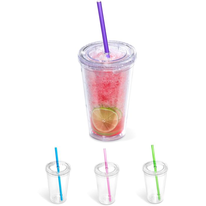 Malibu Double-Wall Frosted Straw Tumbler - Image 8