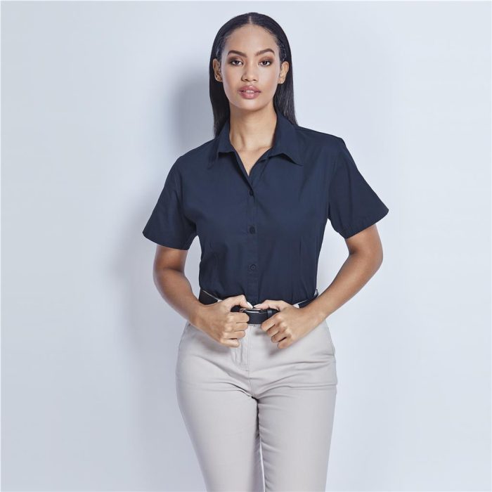 Ladies Short Sleeve Cotton Twill Moderna Shirt - Image 7