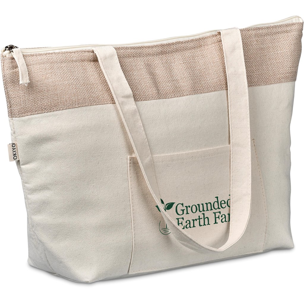 Okiyo Arshi Cotton & Jute 12 Can Lunch Cooler - Image 9