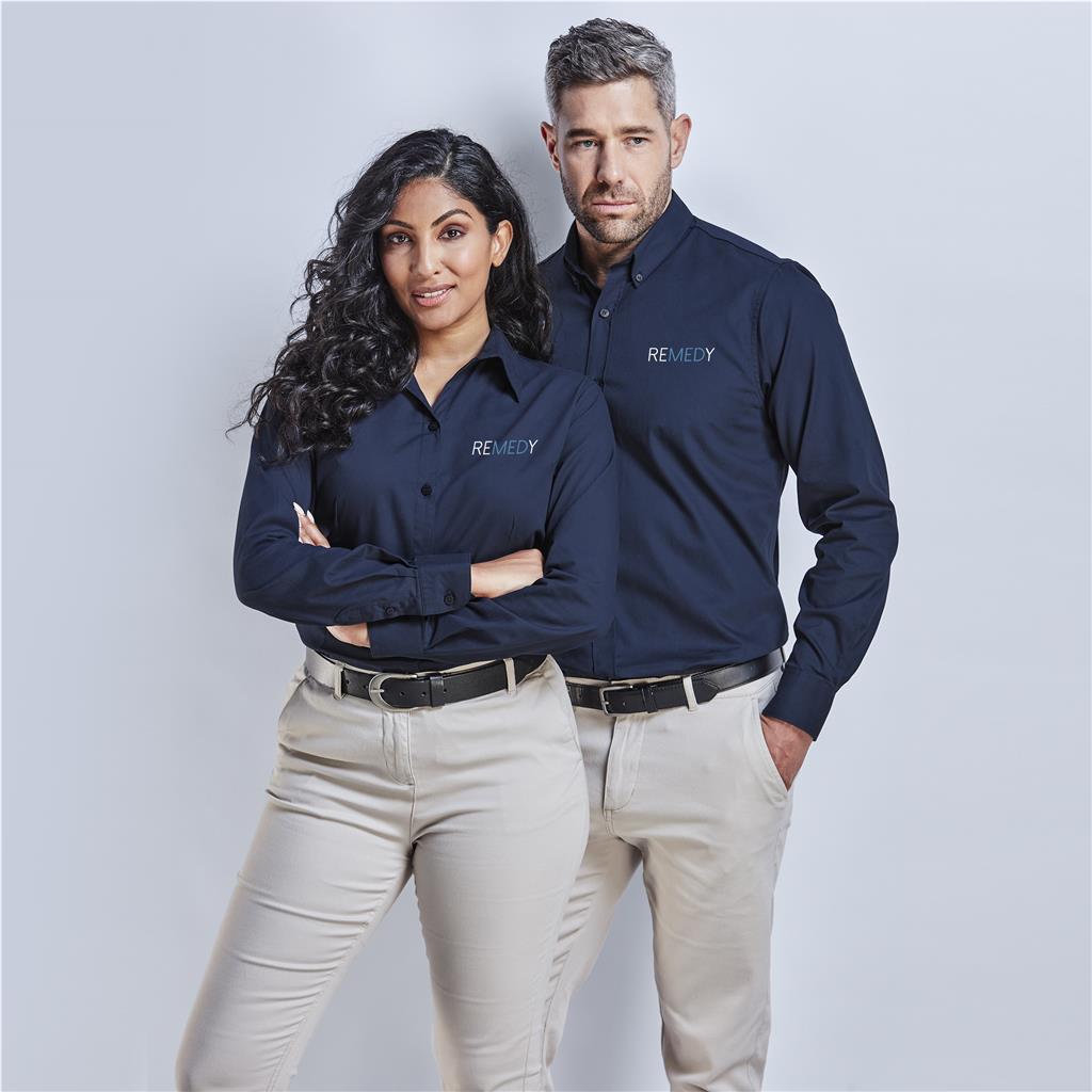 Ladies Long Sleeve Brushed Cotton Twill Moderna Shirt - Image 3