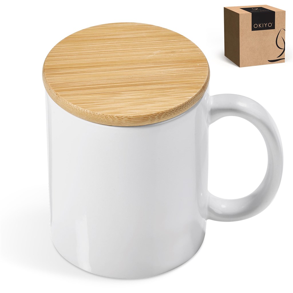 Okiyo Sozo Bamboo & Ceramic Sublimation Coffee Mug - 330ml - Image 19