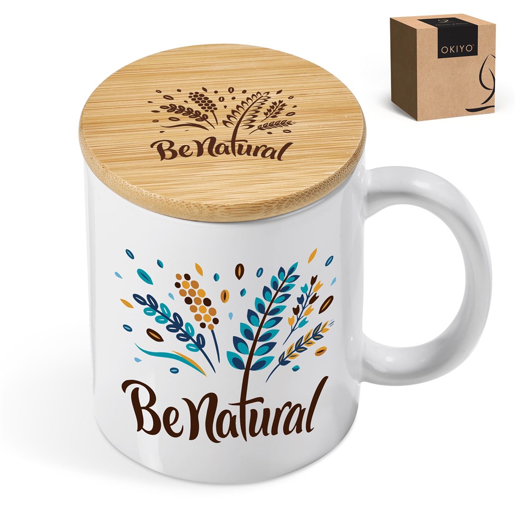 Okiyo Sozo Bamboo & Ceramic Sublimation Coffee Mug - 330ml - Image 9