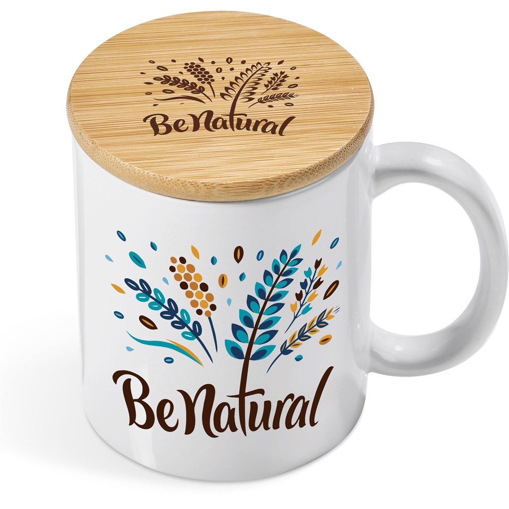 Okiyo Sozo Bamboo & Ceramic Sublimation Coffee Mug - 330ml - Image 3