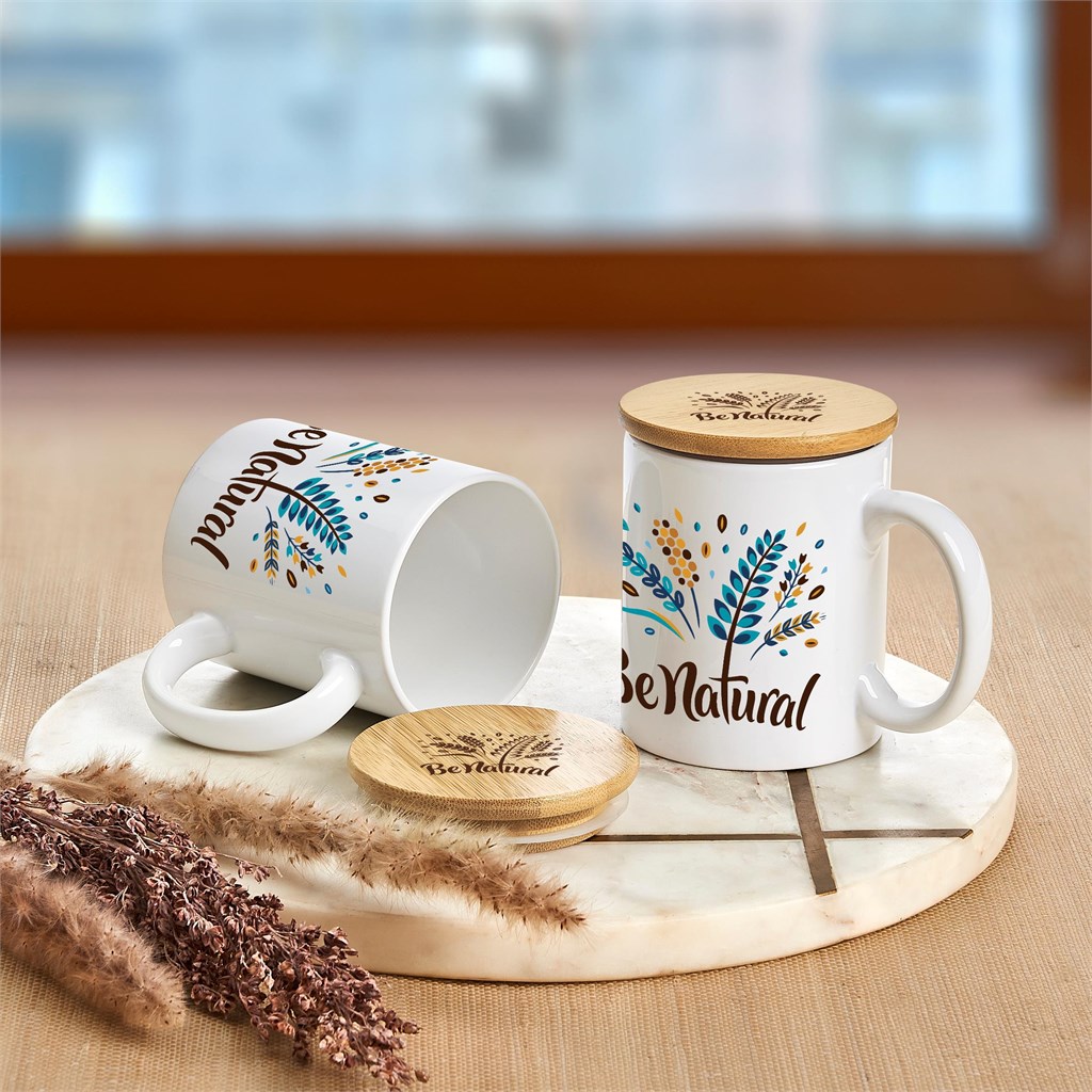 Okiyo Sozo Bamboo & Ceramic Sublimation Coffee Mug - 330ml - Image 22