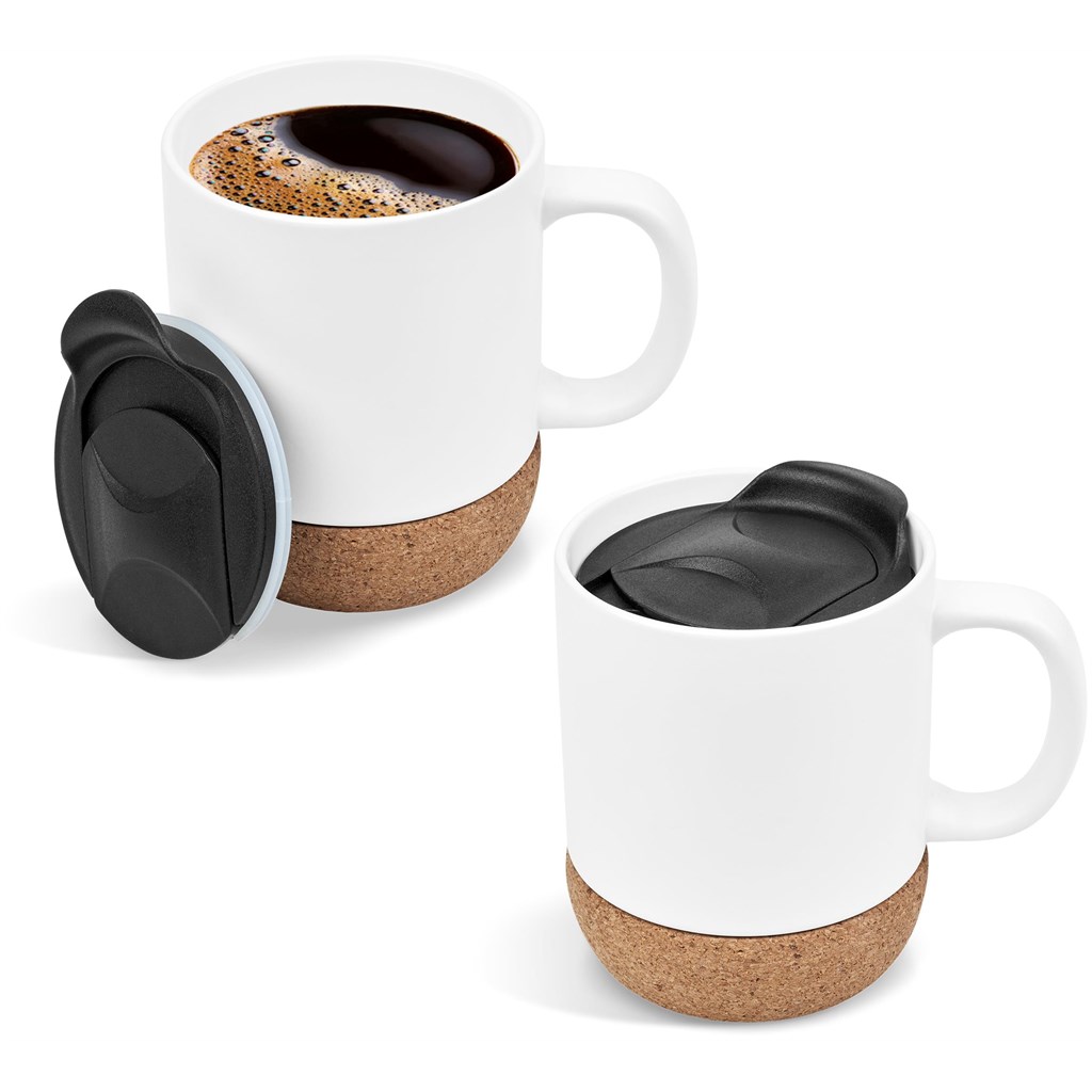 Serendipio Sienna Cork & Ceramic Sublimation Coffee Mug - 340ml - Image 6