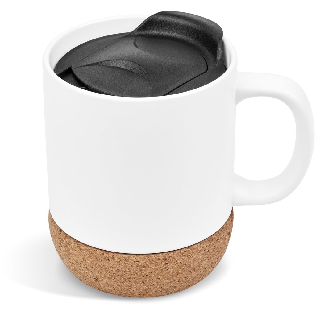Serendipio Sienna Cork & Ceramic Sublimation Coffee Mug - 340ml - Image 3