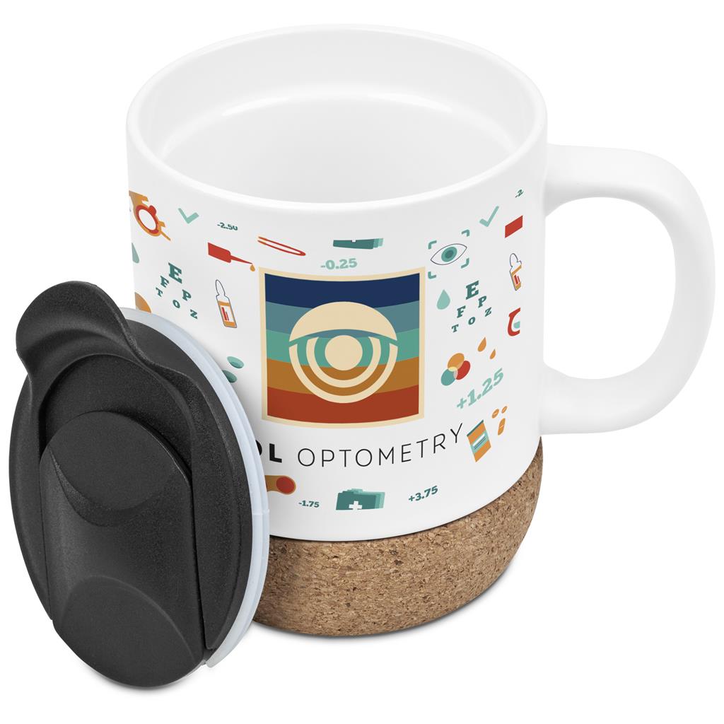 Serendipio Sienna Cork & Ceramic Sublimation Coffee Mug - 340ml - Image 8
