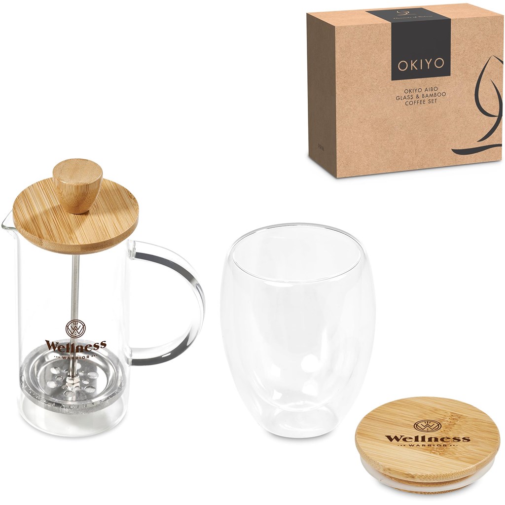Okiyo Aibo Glass & Bamboo Coffee Set - Image 18