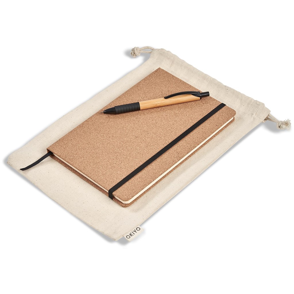 Okiyo Noto Cork & Bamboo Notebook & Pen Set - Image 6