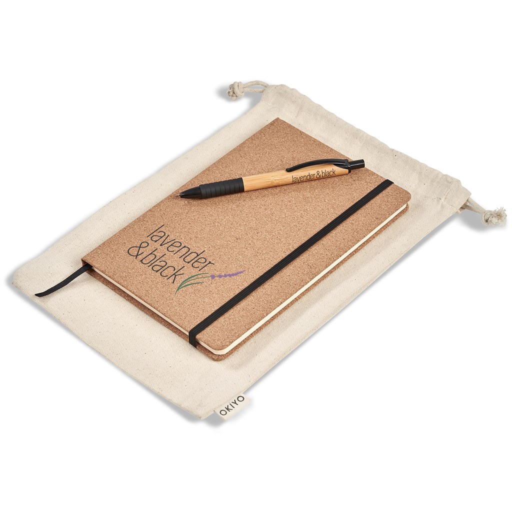 Okiyo Noto Cork & Bamboo Notebook & Pen Set - Image 2