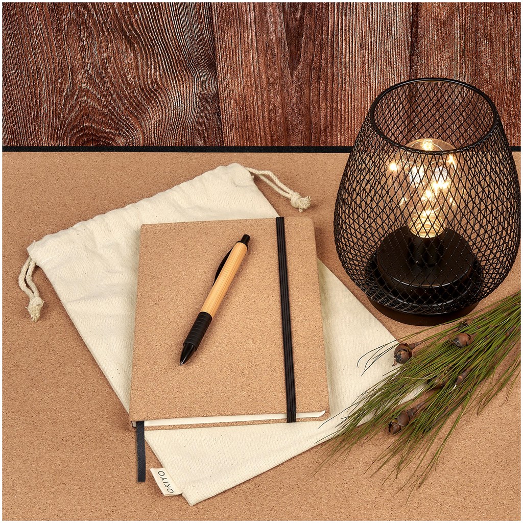 Okiyo Noto Cork & Bamboo Notebook & Pen Set - Image 4