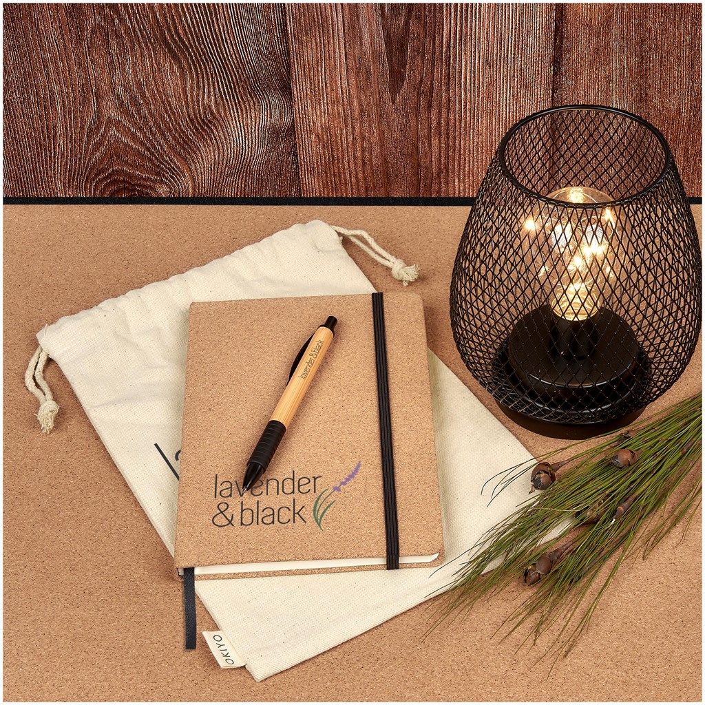 Okiyo Noto Cork & Bamboo Notebook & Pen Set - Image 3