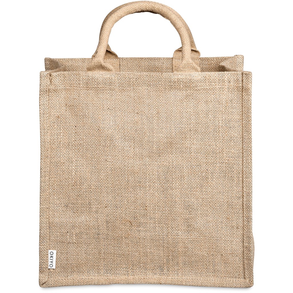 Okiyo Nuri Sublimated Pocket Jute Tote - Image 4