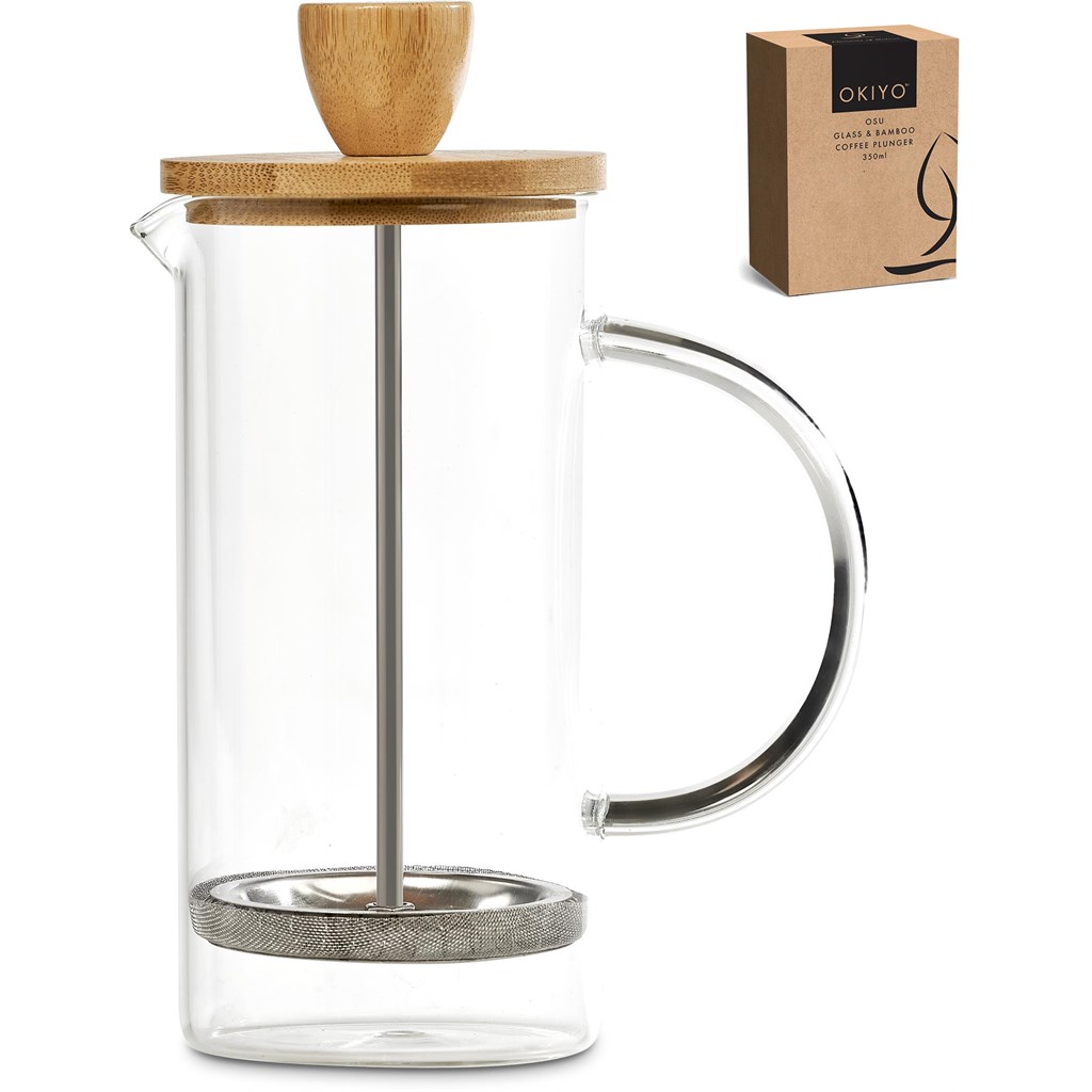 Okiyo Osu Glass & Bamboo Coffee Plunger - 350ml - Image 2