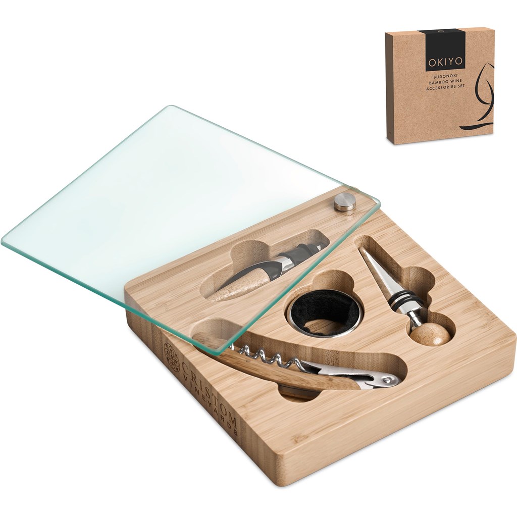 Okiyo Budonoki Bamboo Wine Accessories set - Image 16
