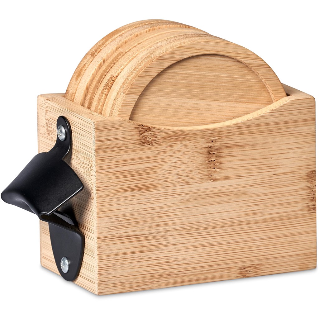 Okiyo Kanpai Bamboo Coaster & Bottle Opener Set - Image 23