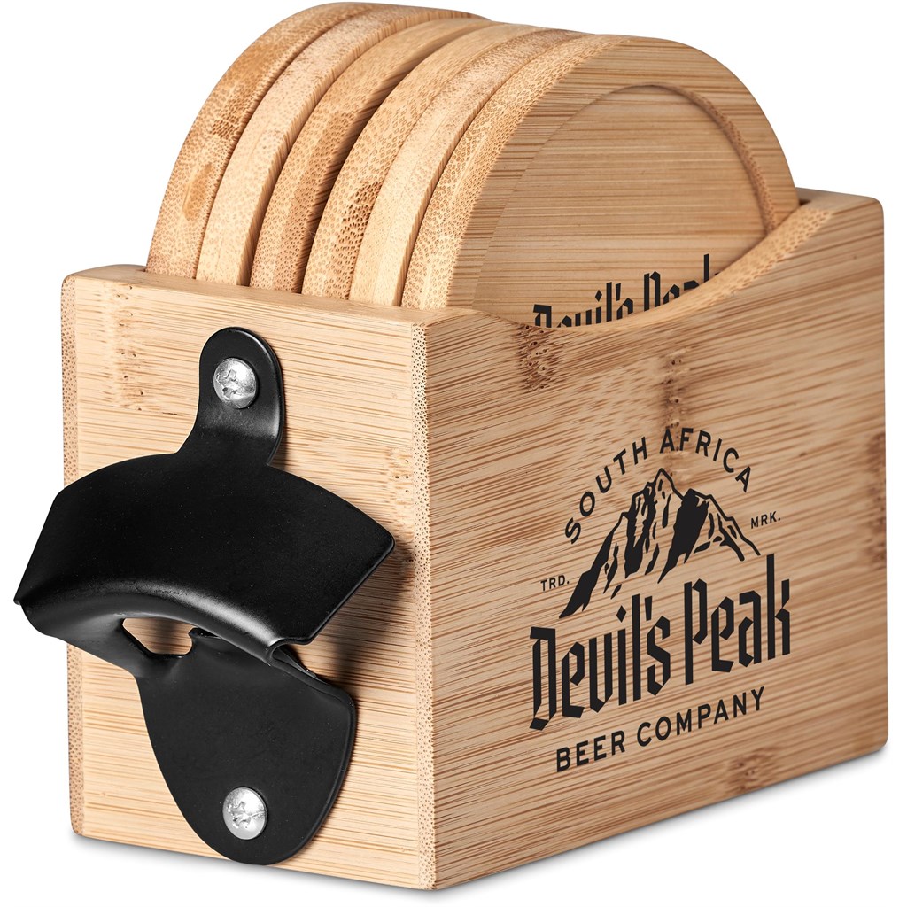 Okiyo Kanpai Bamboo Coaster & Bottle Opener Set - Image 19