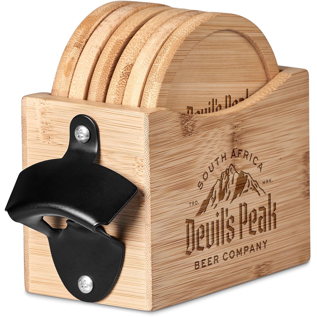 Okiyo Kanpai Bamboo Coaster & Bottle Opener Set - Image 16
