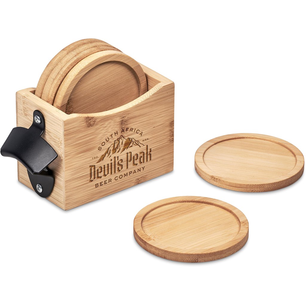 Okiyo Kanpai Bamboo Coaster & Bottle Opener Set - Image 24