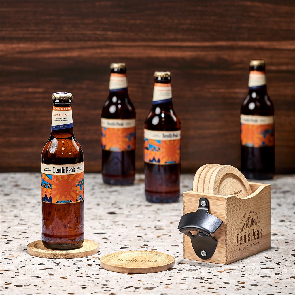 Okiyo Kanpai Bamboo Coaster & Bottle Opener Set - Image 18