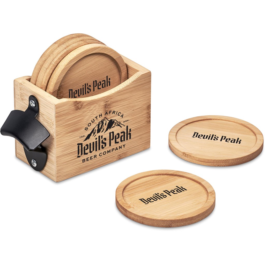 Okiyo Kanpai Bamboo Coaster & Bottle Opener Set - Image 22