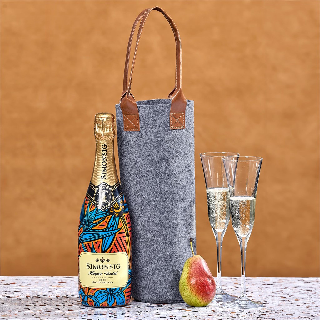 Okiyo Tahada RPET Felt Wine Tote - Image 2