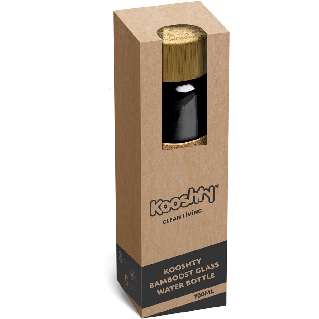 Kooshty Clear Bamboost Glass Water Bottle - 700ml - Image 6