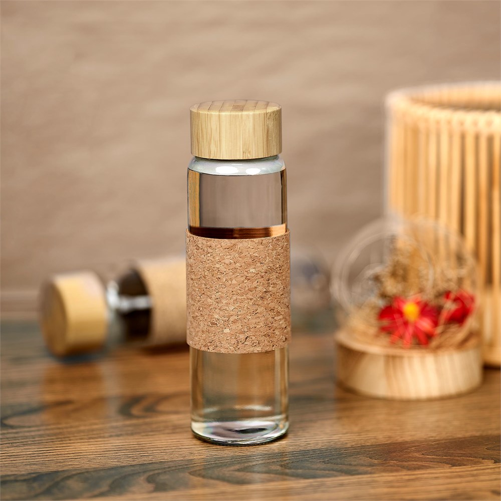 Kooshty Clear Bamboost Glass Water Bottle - 700ml - Image 9