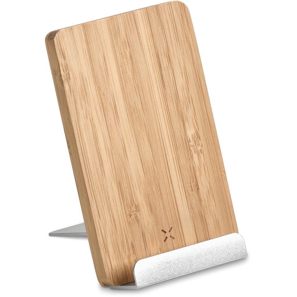 Okiyo Hakka Bamboo & Recycled Aluminium Wireless Charging Phone Stand - Image 7