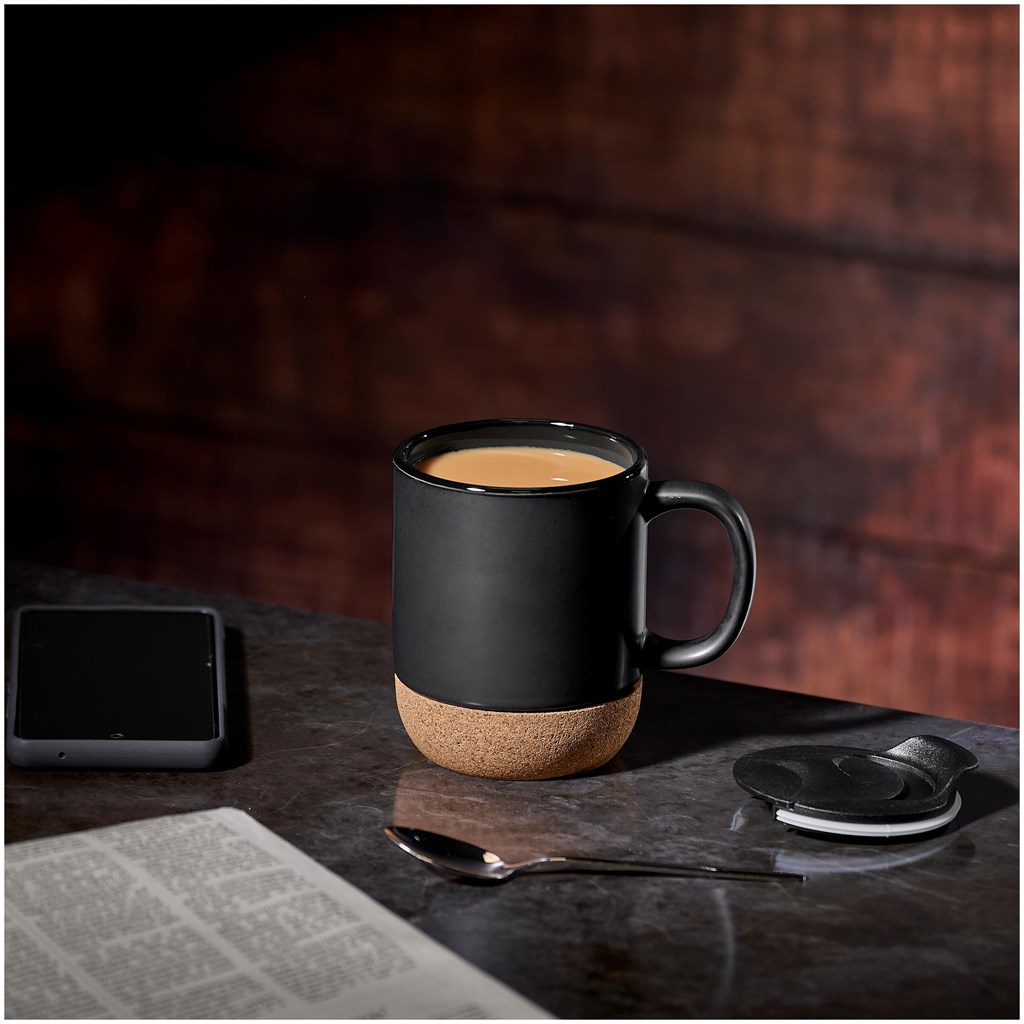 Serendipio Sienna Cork & Ceramic Coffee Mug - 340ml - Image 2