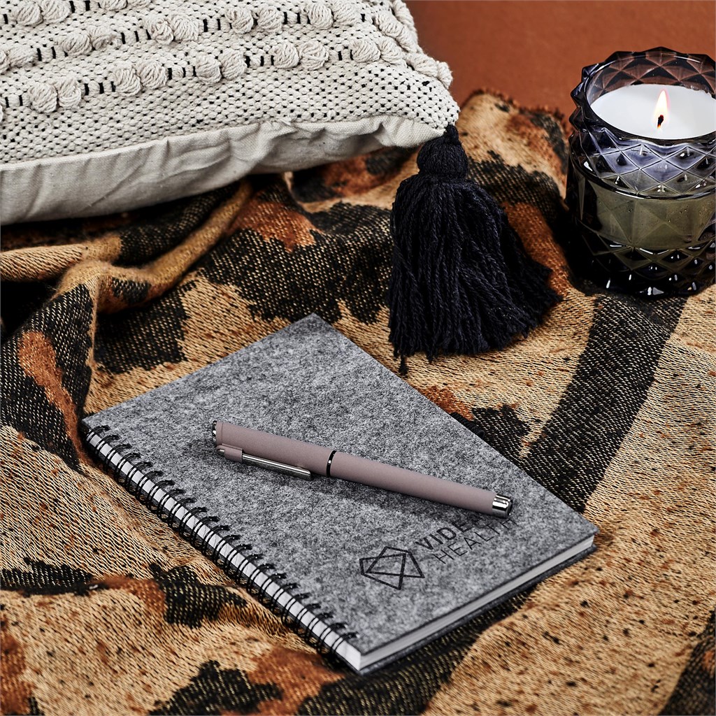 Okiyo Fuji Recycled PET Felt A5 Spiral Notebook - Image 5