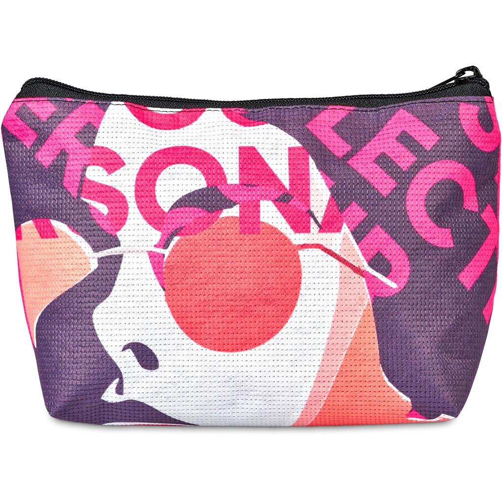Pre-Printed Sample Hoppla Leanne Recycled PET Stitch-Bond Midi Toiletry Bag - Image 11