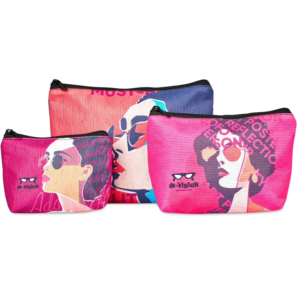 Pre-Printed Sample Hoppla Leanne Recycled PET Stitch-Bond Midi Toiletry Bag - Image 9