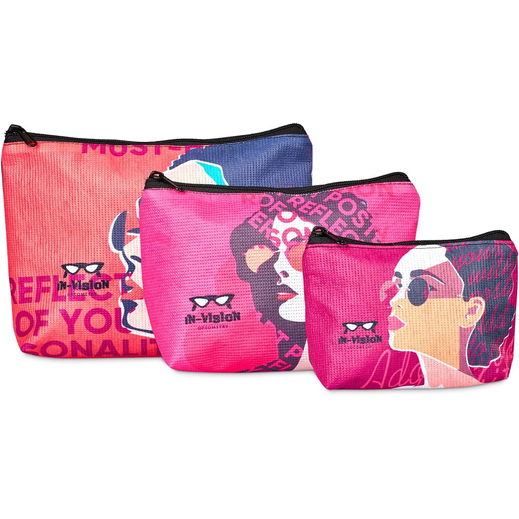 Pre-Printed Sample Hoppla Leanne Recycled PET Stitch-Bond Midi Toiletry Bag - Image 4