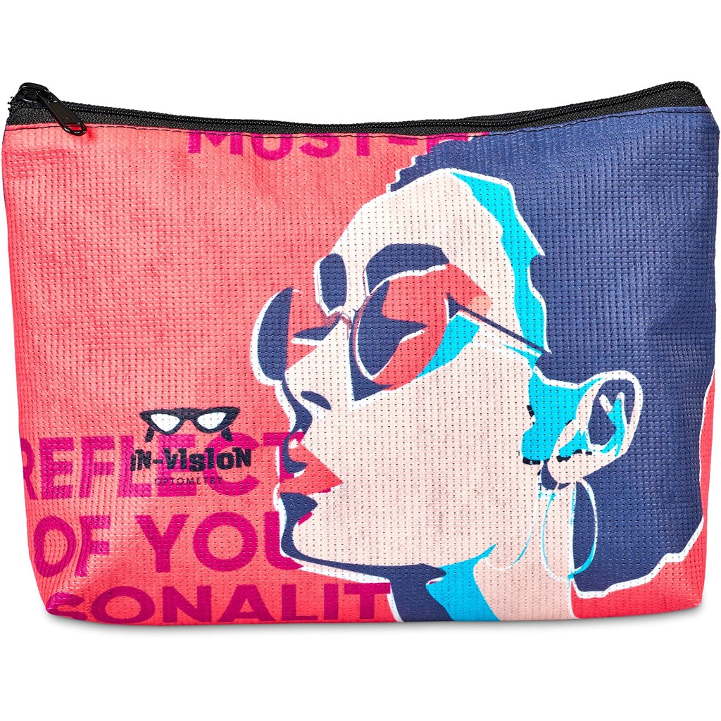 Pre-Printed Sample Hoppla Leanne Recycled PET Stitch-Bond Maxi Toiletry Bag - Image 5